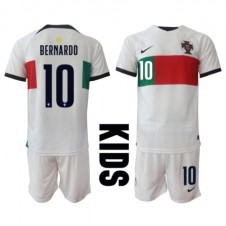 Portugal Bernardo Silva #10 Bortaställ Barn VM 2022 Korta ärmar (+ Korta byxor)